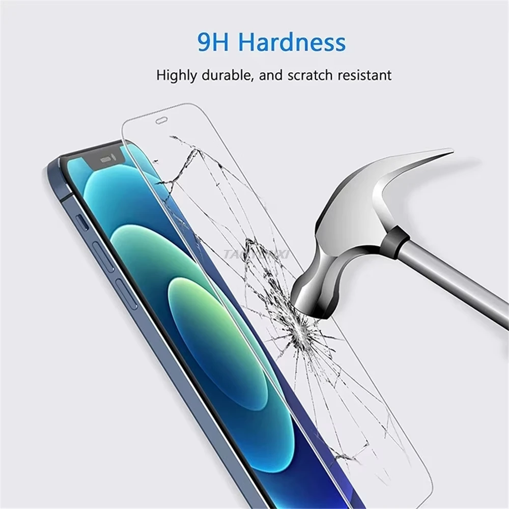 1-4Pcs Protective Glass For iPhone 18 Pro Max 17 16 15 14 13 12 11 Screen Protector For iPhone XR X XS 7 8 Plus 12 13 Mini Glass