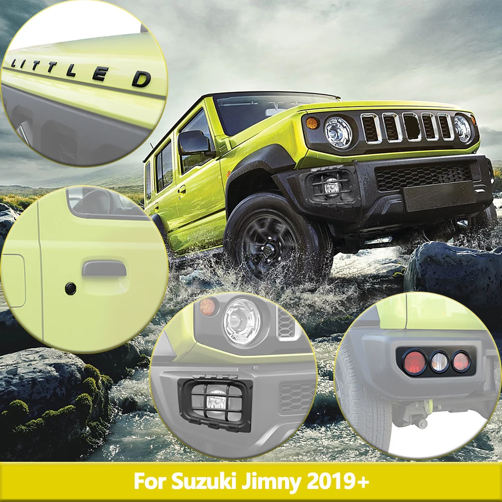 

Keyhole Protector Car Fog Light Decoration Cover Emblem Logo Letter Sticker for Suzuki Jimny 2019-2024 Exterior Cars Accessories