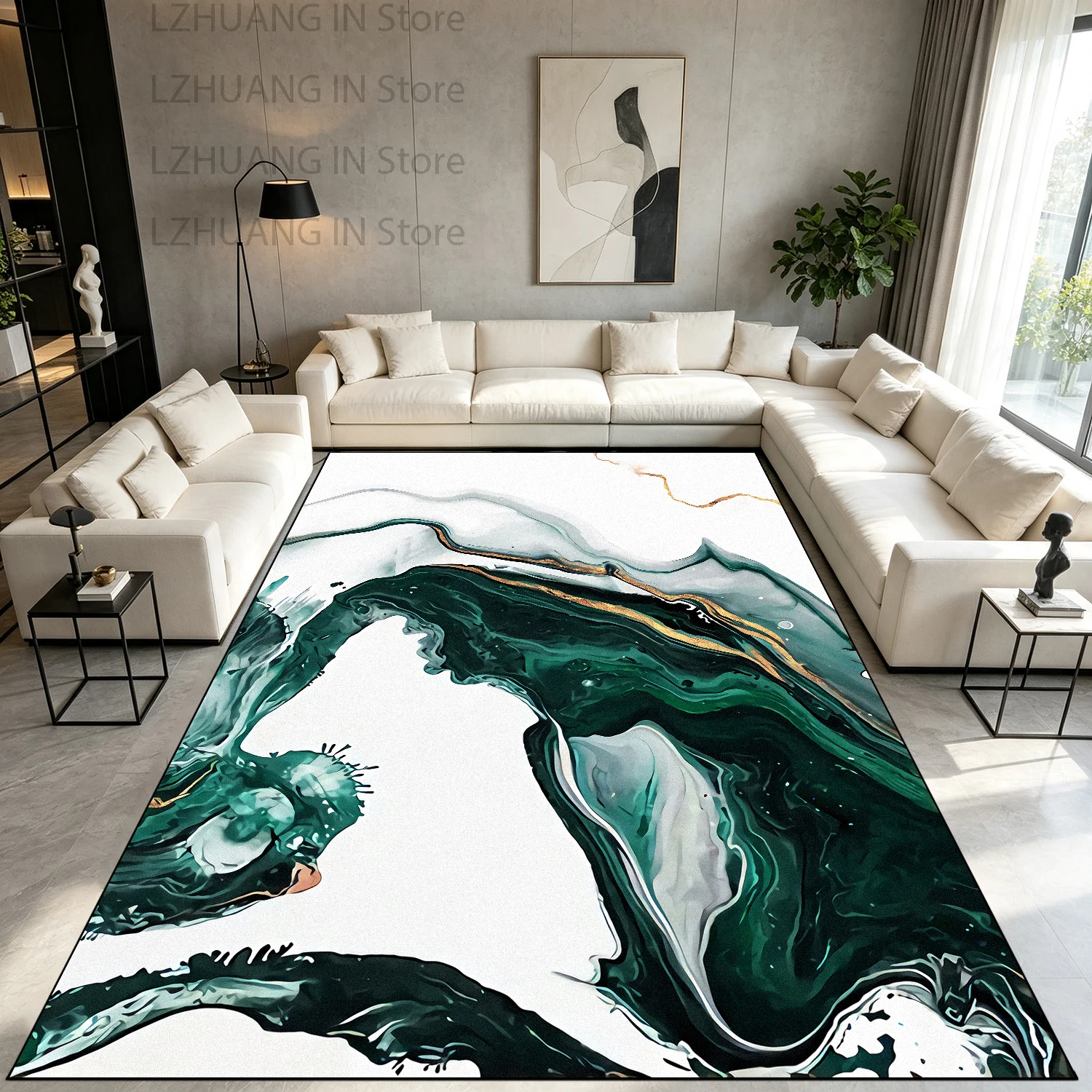 Modern Abstract Style Art Marble Large Living Room Rug Easy Cleaning Foldable Entrance Door Mat Washable Coffee Tables Carpet