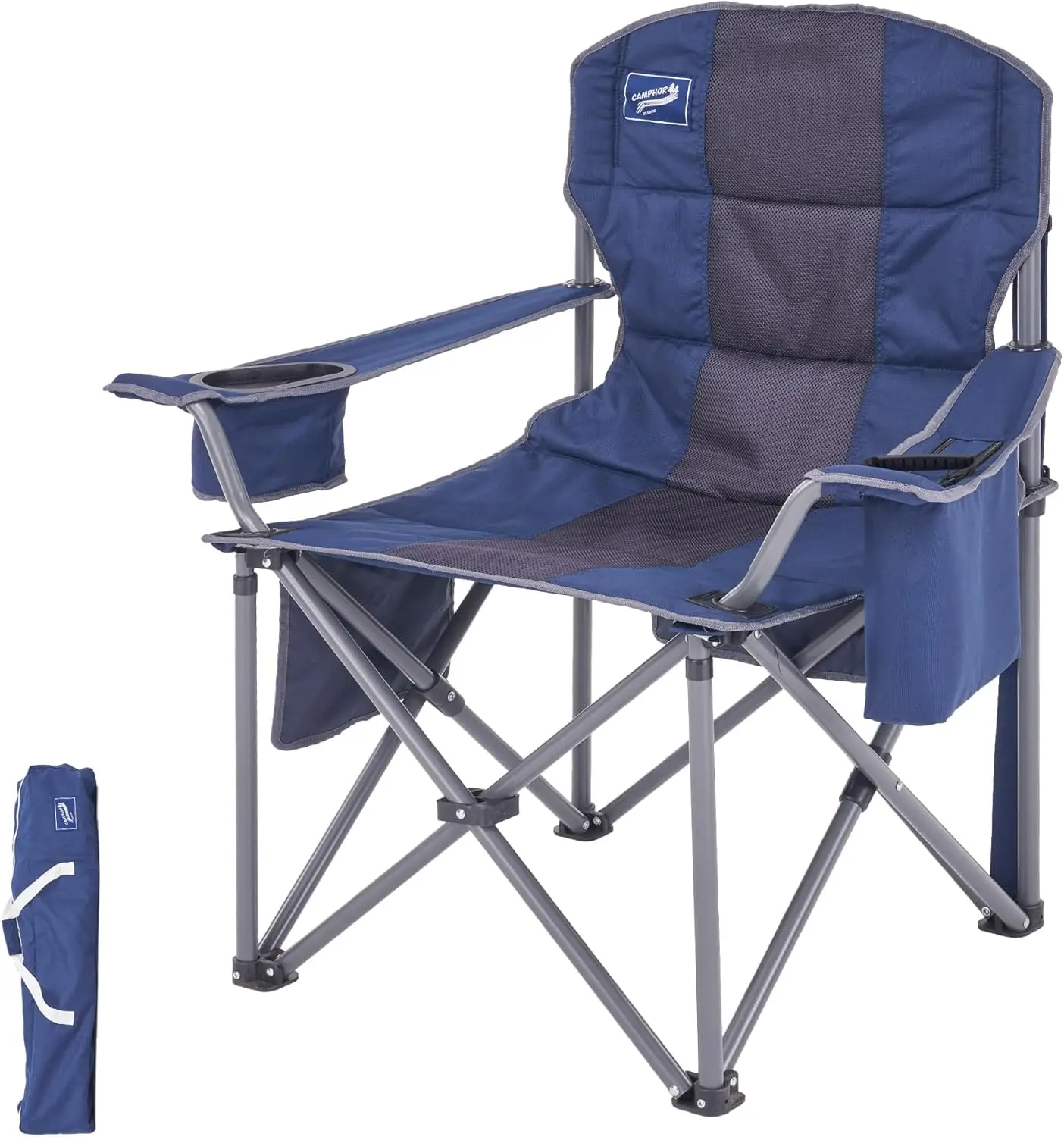 

Oversized Folding Camping Chair for Adults, Supports 500 lbs – Breathable Fabric, Insulated Cup Holder, 8-Can Cooler, P