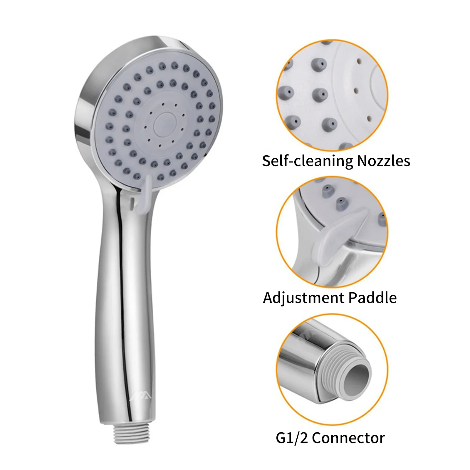 Rain Shower Head Combination 8 Inch Spray Head 3 Positions Adjustable Handheld Shower Head Hose Holder 3 Way Diverter Spray Head