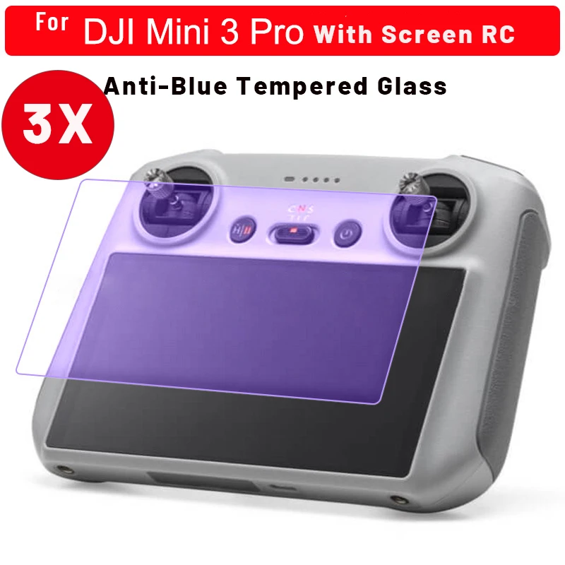 3/1Pcs Anti-Scratch HD Tempered Glass Film for DJI Mini 3 Pro DJI RC Drone Anti-blue Screen Protector Film Protective