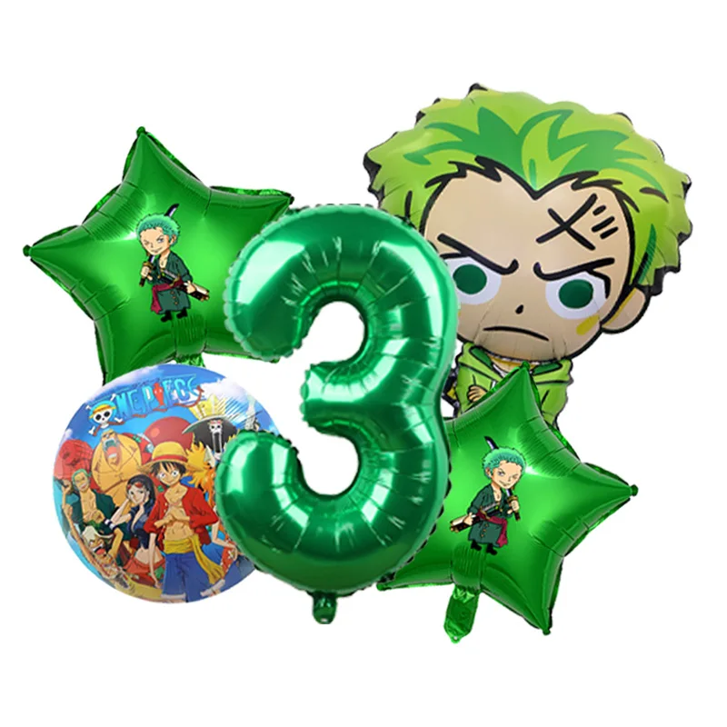 One Piece Verjaardagsballonarrangement Luffy Strohoed Folie plus Glitter Accent Mylar voor Kinderen Anime Taarttafeldecoratie