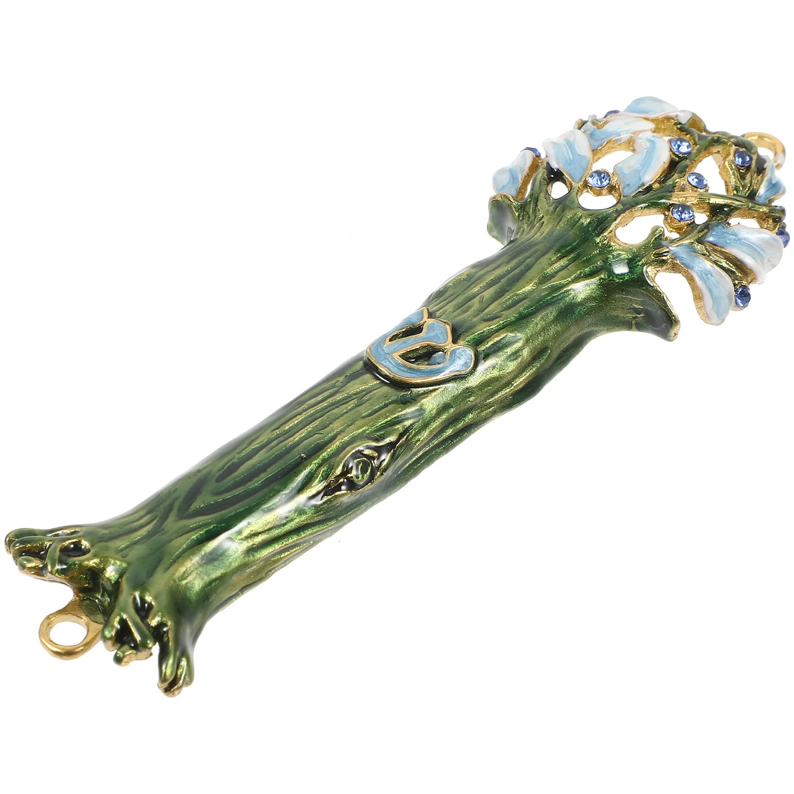 Jewish Wishing Charm Decorate Mezuzah Scroll House Blessing Cloisonne Case Alloy Metal for Door