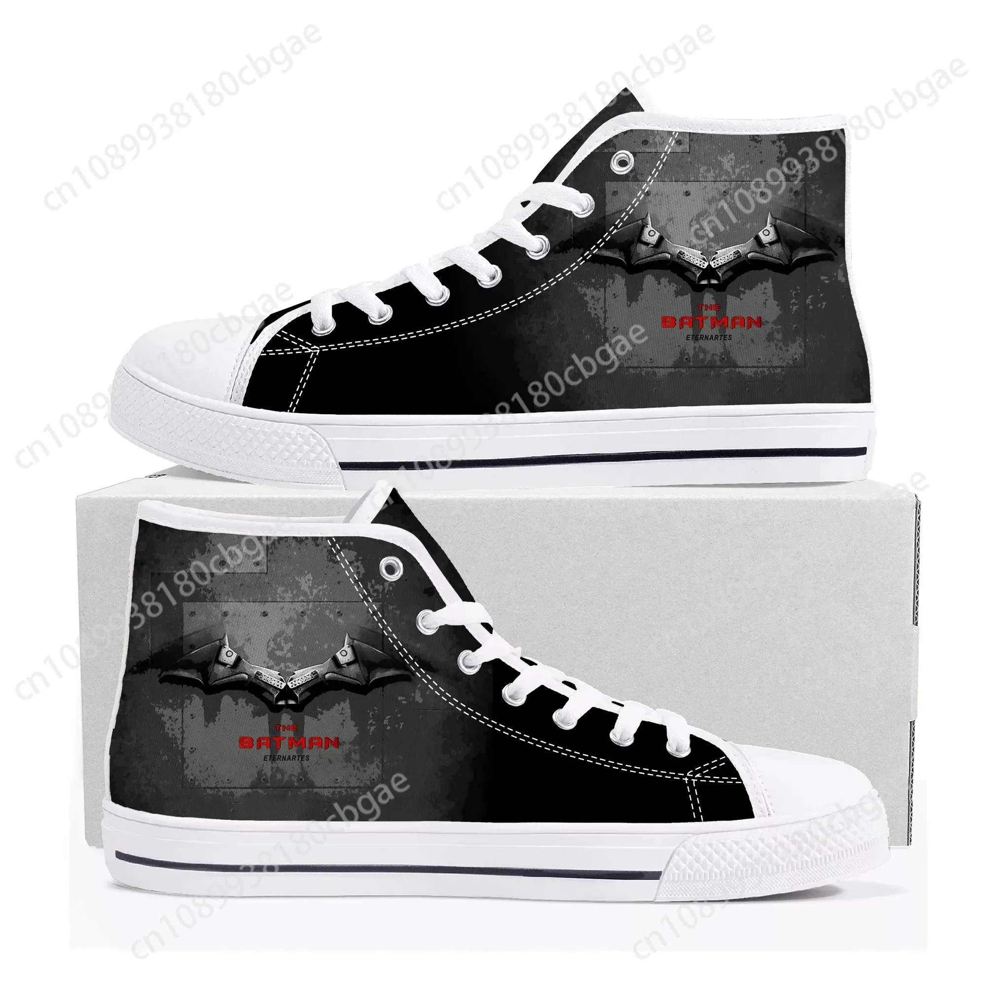 Robert Pattinson Logo Vampire Bat Wing High Top Sneakers Mens Womens Teenager Canvas Sneaker Casual Couple Shoes Custom Shoe