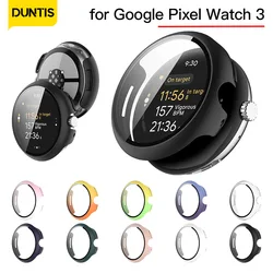 Case+Glass for Google Pixel Watch 3 45mm 41mm PC All-around Bumper Anti-scratch Protective Cover + Screen Protector Accessories