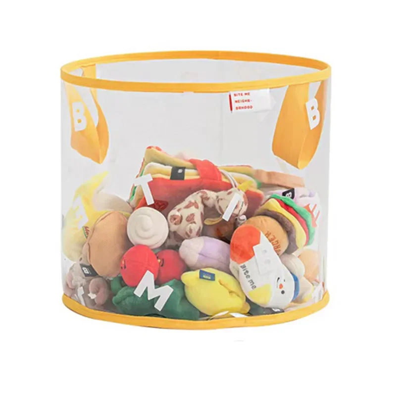 INS New PVC Transparent Thickened Toy Storage Basket Snack Dog Toy Sundries Hand-Held Storage Box Dog Supplies Dog Accessories