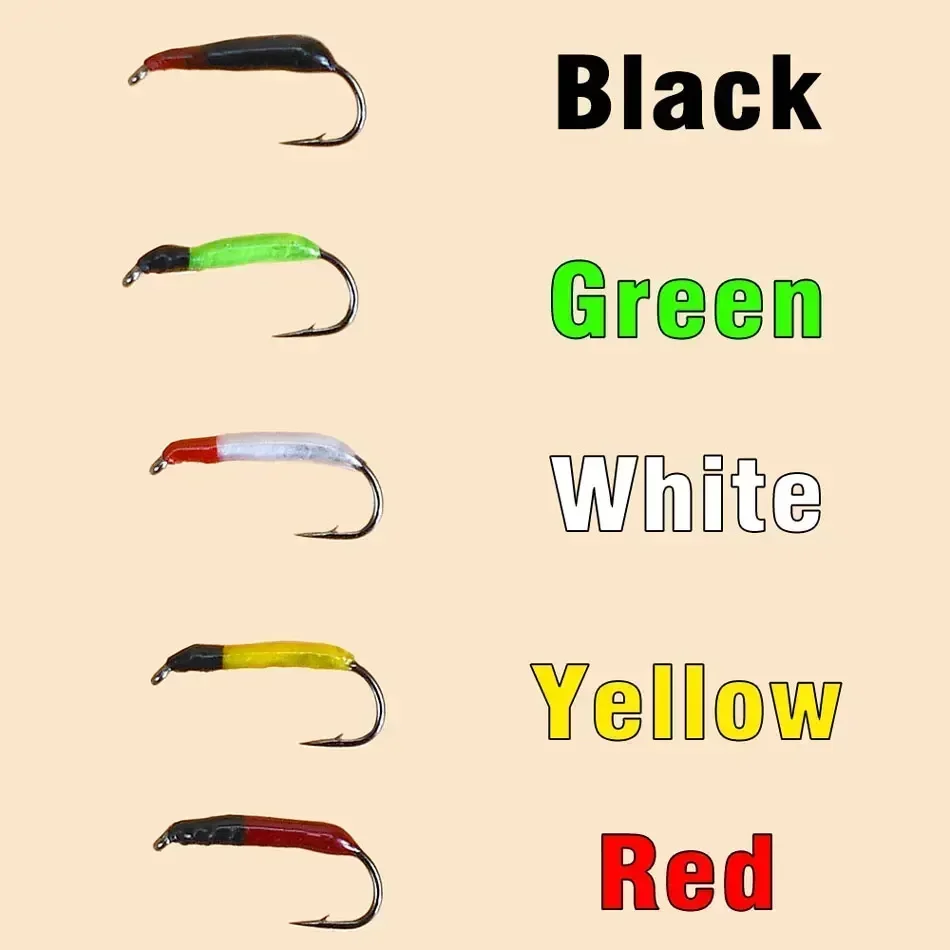MNFT 10 Stück/Nymphe Scud Bug Wurm Fliegen Caddis Larven Insektenköder Schnell sinkende Forellen-Angelköder Box-Set – Detail 2
