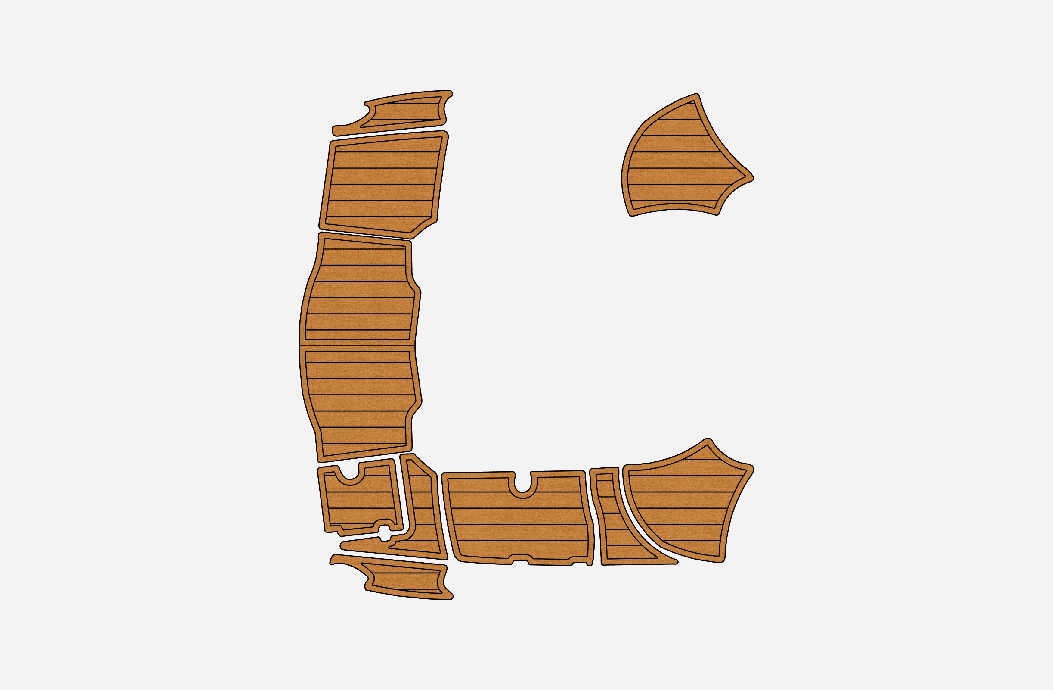 Anti-Skid EVA Faux Teak Self-Adhesive 6mm Boat Decking Pad for 2015-2017 Chaparral 226 SSI SP Yacht Cockpit Durable Marine Floor