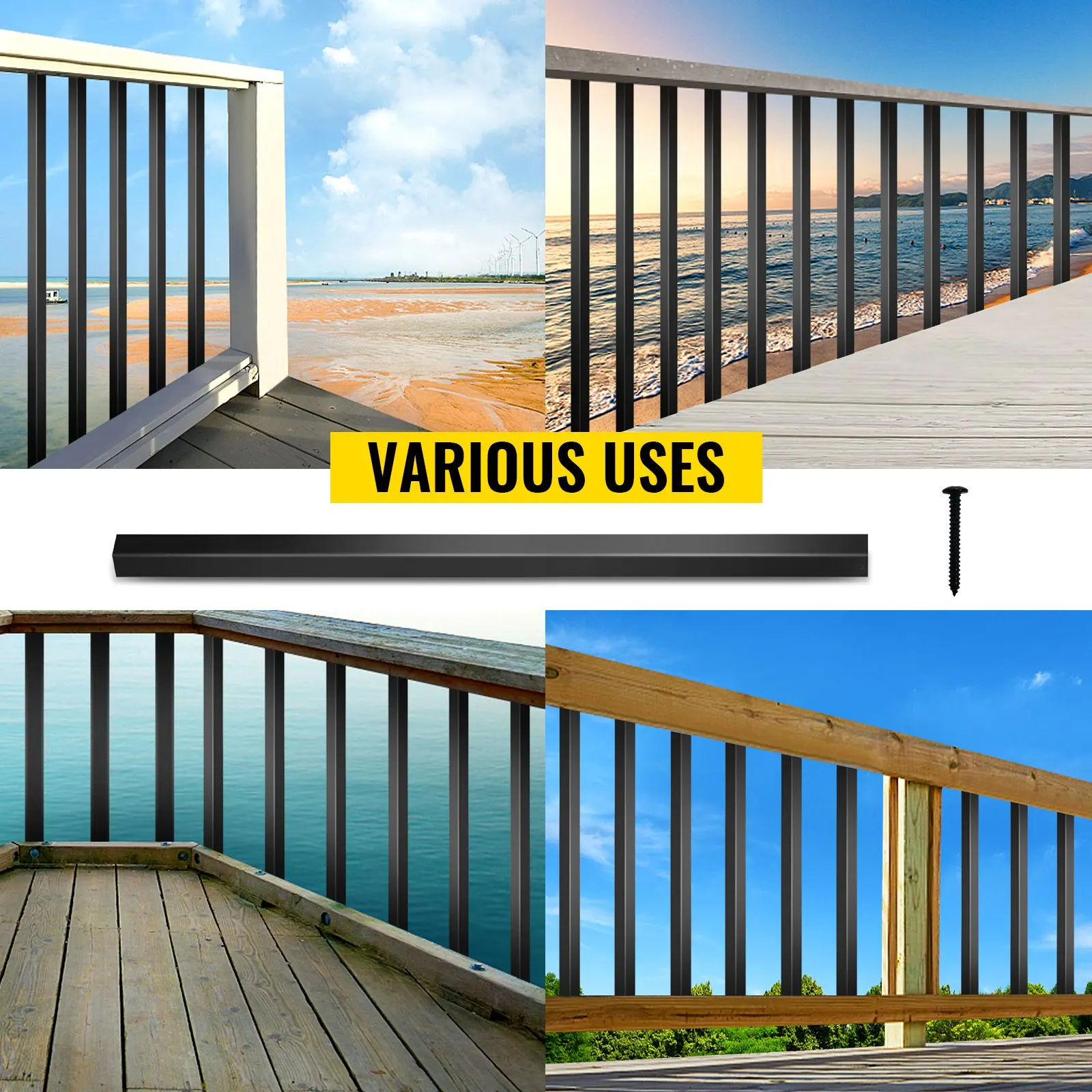 

Deck Balusters, 101 Pack Metal Deck Spindles, Staircase Baluster With Screws, Aluminum Alloy Deck Railing For Wood And