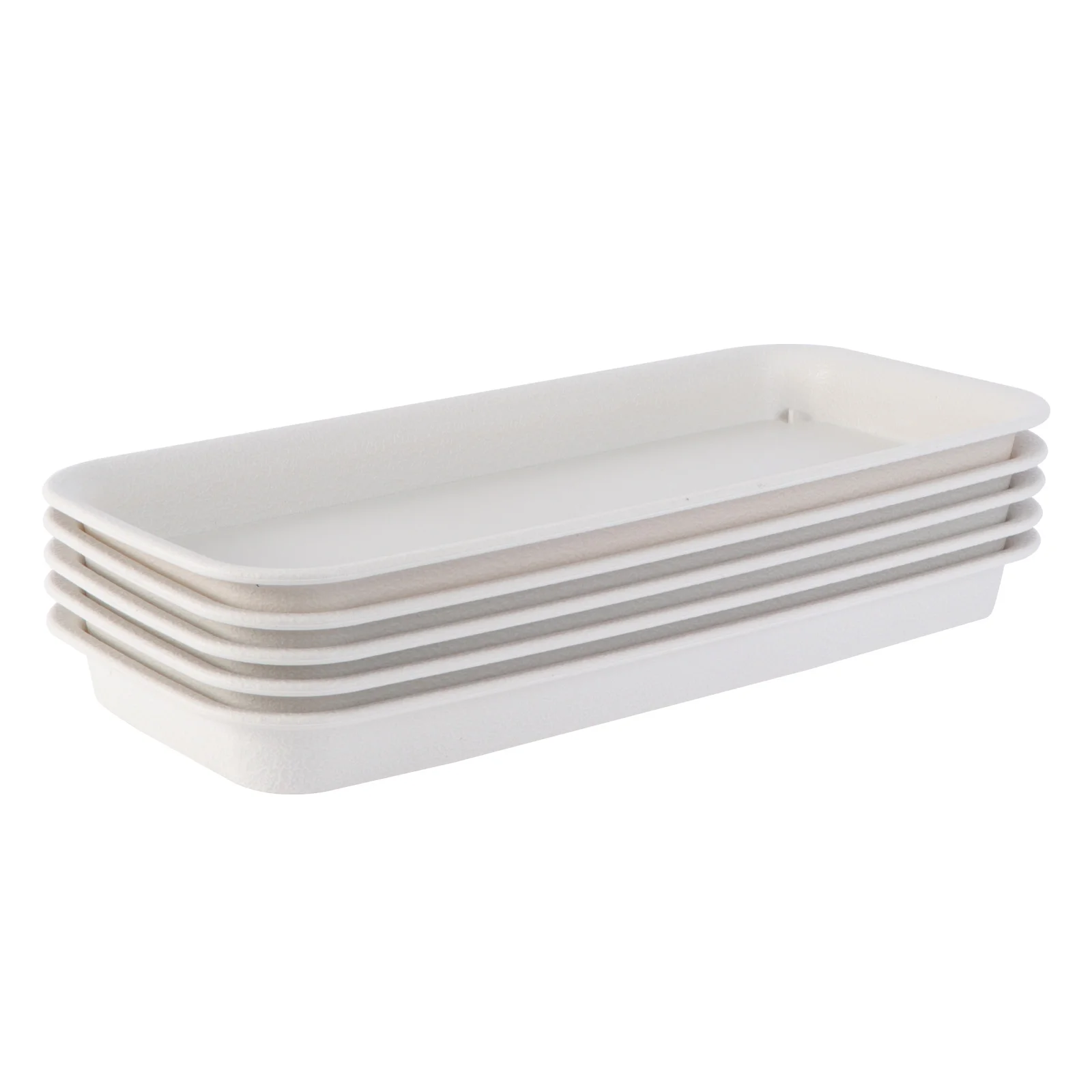 

5pcs Rectangular Plastic Plant Pots Tray Plastic Plants Tray Beige Extra Small for Bonsai Garden Beige Use