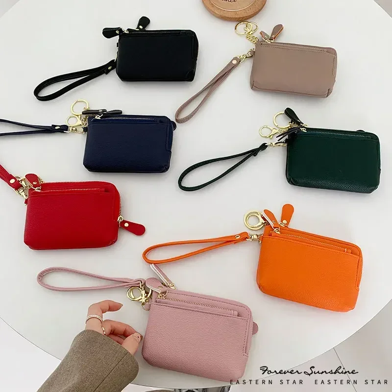 Mini monedero portátil elegante para mujer, monedero simple de Color sólido, tarjeta de identificación bancaria, monedero de autobús, elegante, 1 pieza