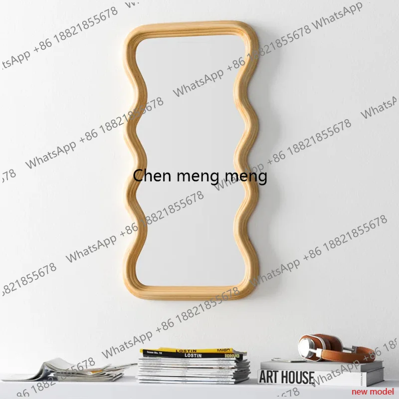 Retro, full-length mirror, irregular floor-to-ceiling mirror, Nordic style fitting mirror against the wall AB03