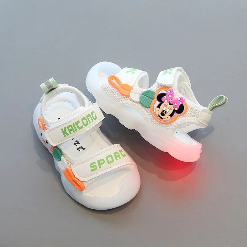 

Disney Mickey Mouse Baby Toddler Shoe Strap Light Baby Sandals Soft Sole Casual Shoes for Boys and Girls