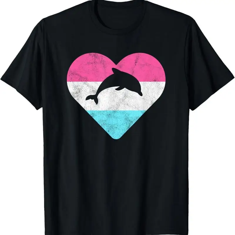 تي شيرت ريترو فينتاج دولفين للنساء أو الفتيات