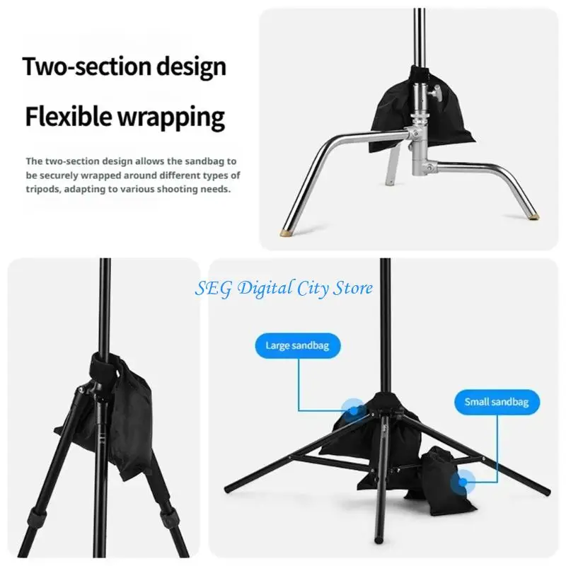 

U75B Two Section Sandbag Weight For Photography Light Stand Balance Support With Secure Fastener Tape For Studio And Outdoor Use