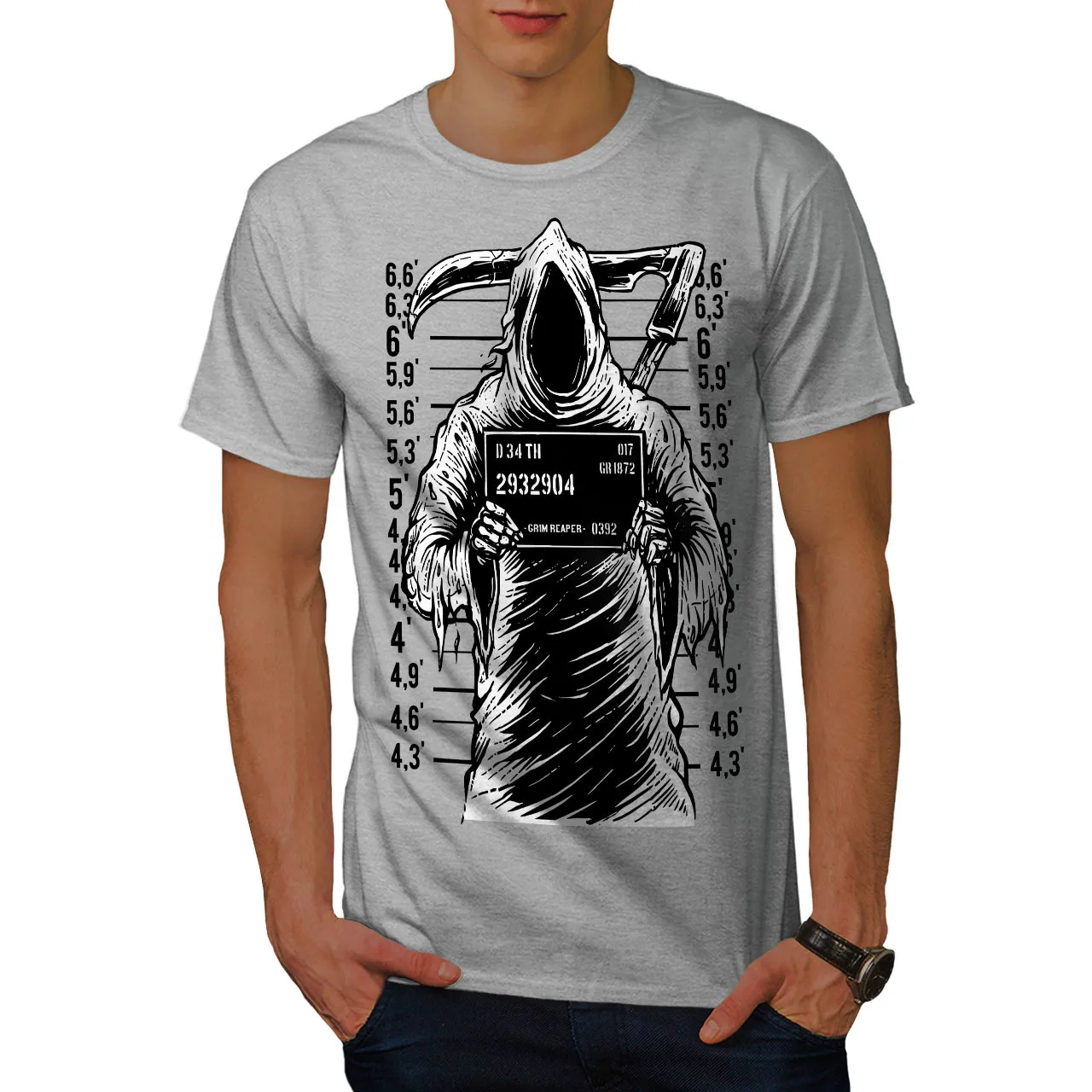 Camiseta estampada Grim Reaper con diseño gráfico de terror de prenda. Camiseta de algodón de verano de manga corta con cuello redondo para hombre nueva S-3XL