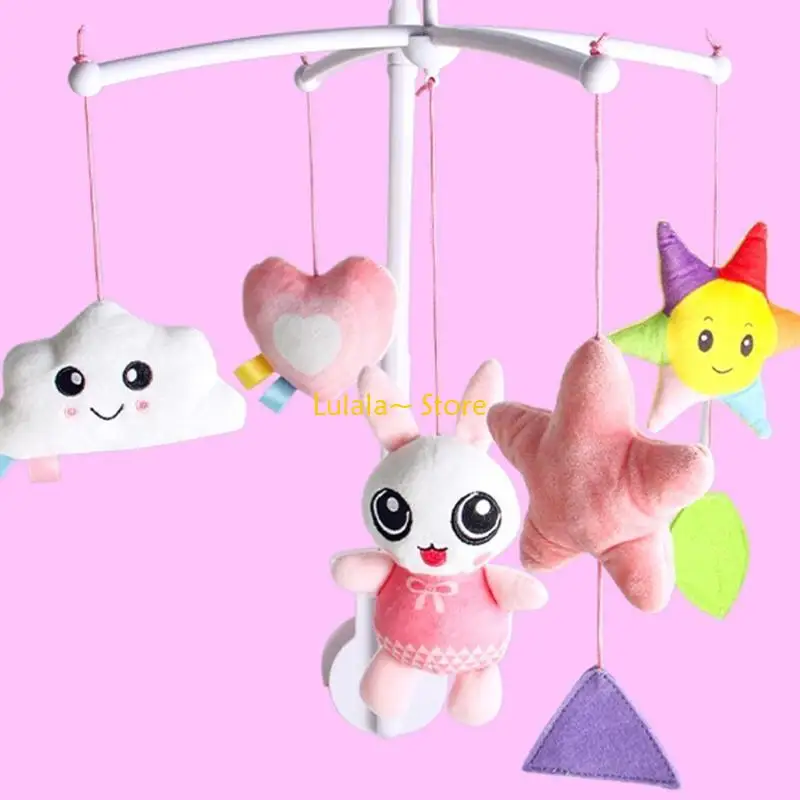Y4QA Baby Crib Mobile Rattle Music Rotating Bed Wind up Musical Box Infant Cot Toy Decoration for Newborn Boys Girls Gifts