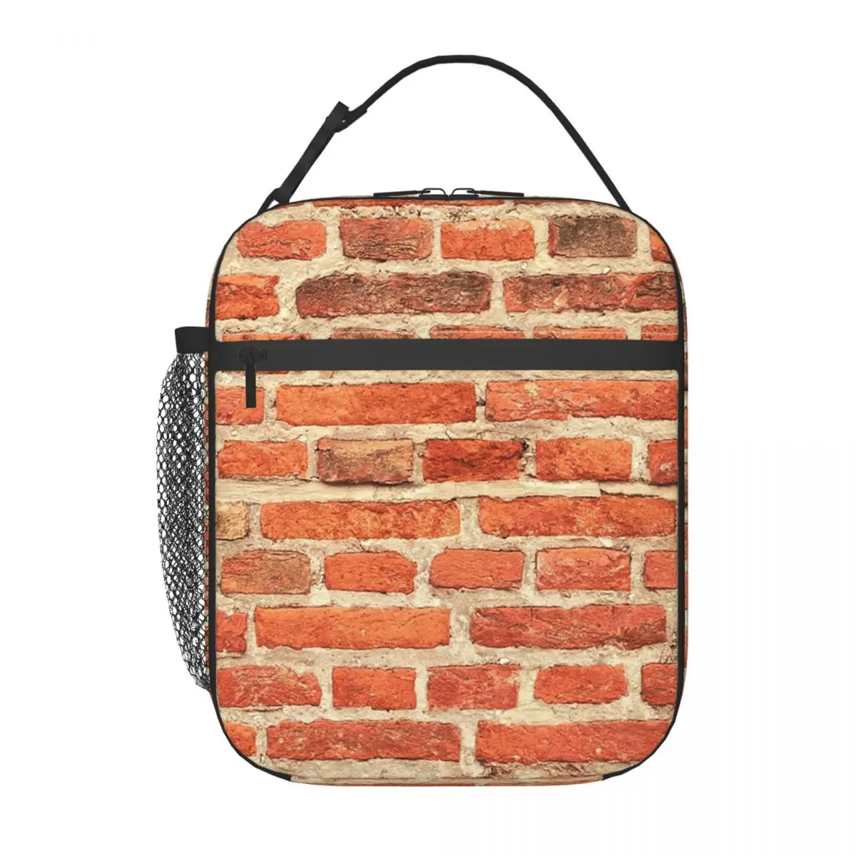 The Red Brick Wall Insulated Lunch Bag for Women Kids Portable Food Boxes Thermal Lunch Box Tote