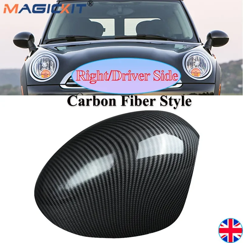 MagicKit manual type For BMW Mini Cooper R55 R56 R57 Cover Cap Right O/S Mirror Wing Cap Carbon Style