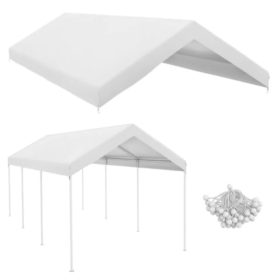 

Carport Replacement Top Canopy Cover for 20' x 10' Models 84C-207WT/84C-386V00WT Waterproof UV-Protected White Polyethylene Cov