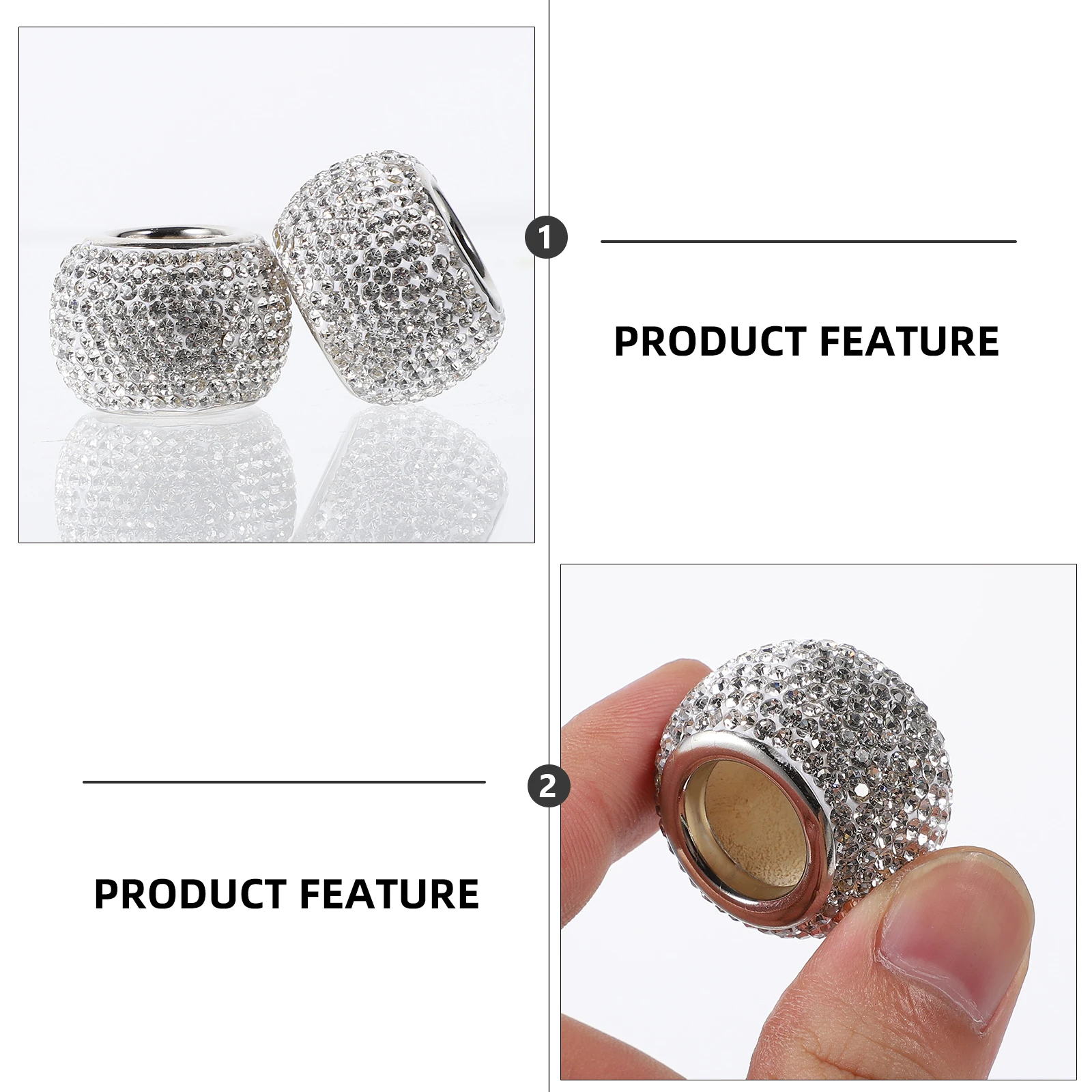 

2Pcs High Quality Diamond Car Neck Pillow Collars Headrest Rings Bling Accessories for Elegant Vehicle Decoration