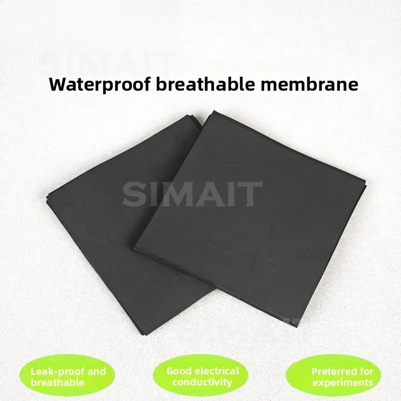 Waterproof Breathable Membrane 10 * 10cm Black Conductive Metal Fuel Cell Air Diffusion Layer, Zinc Air Hydrophobic Layer