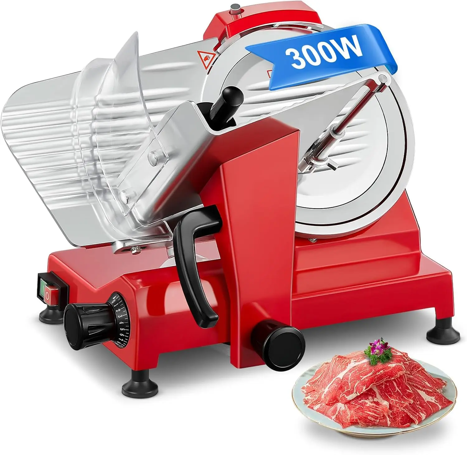 

Electric Meat Slicer Commercial 300W, 10" Adjustable Deli Food Slicer for Home Kitchen, Stainless Steel Blade 0-12mm Thick for C