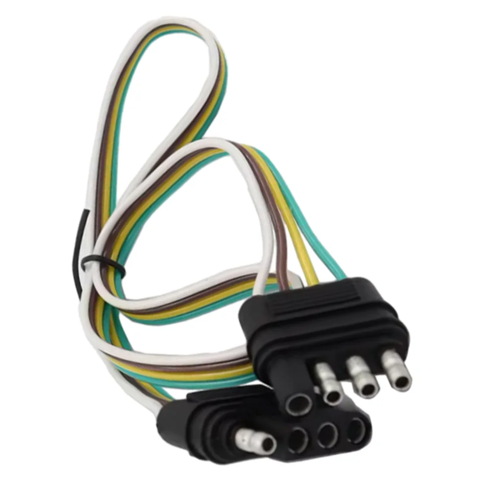 6/12/24V Trailer Wire Extension 4-Way 4 Pin Plug Connector For US vehicles and trailers using standard 4-way flat wiring systems
