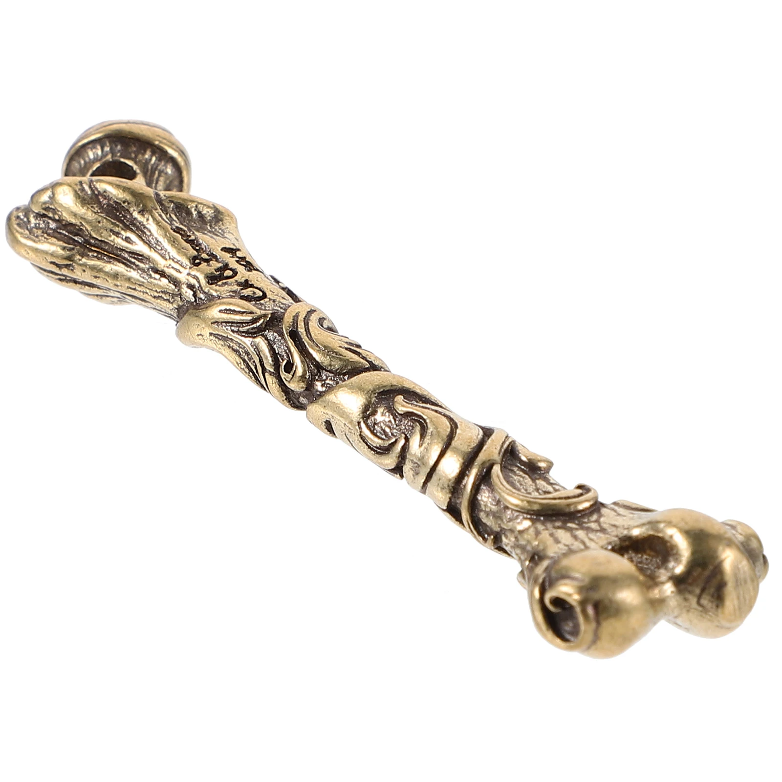 

Carved Bone Keychain Retro Decorative Brass Pendants Smooth Detailed Charm for DIY Jewelry Making Craft Supplies