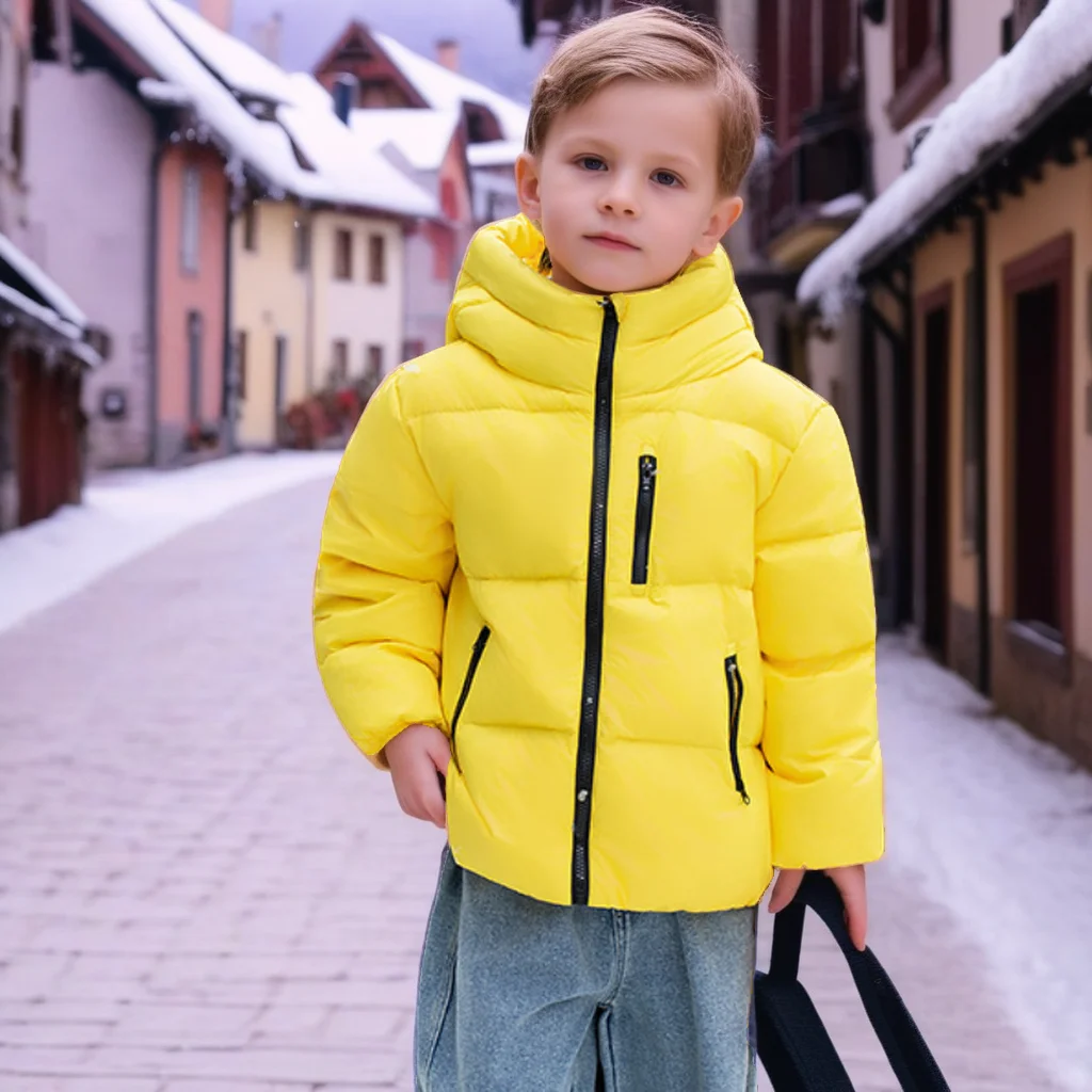 

Winter Puffer Jacket for Kids Casual Hooded Windproof Down Coat Warm Thick Boys & Girls Snow Jacket School Teen Child Outerwear