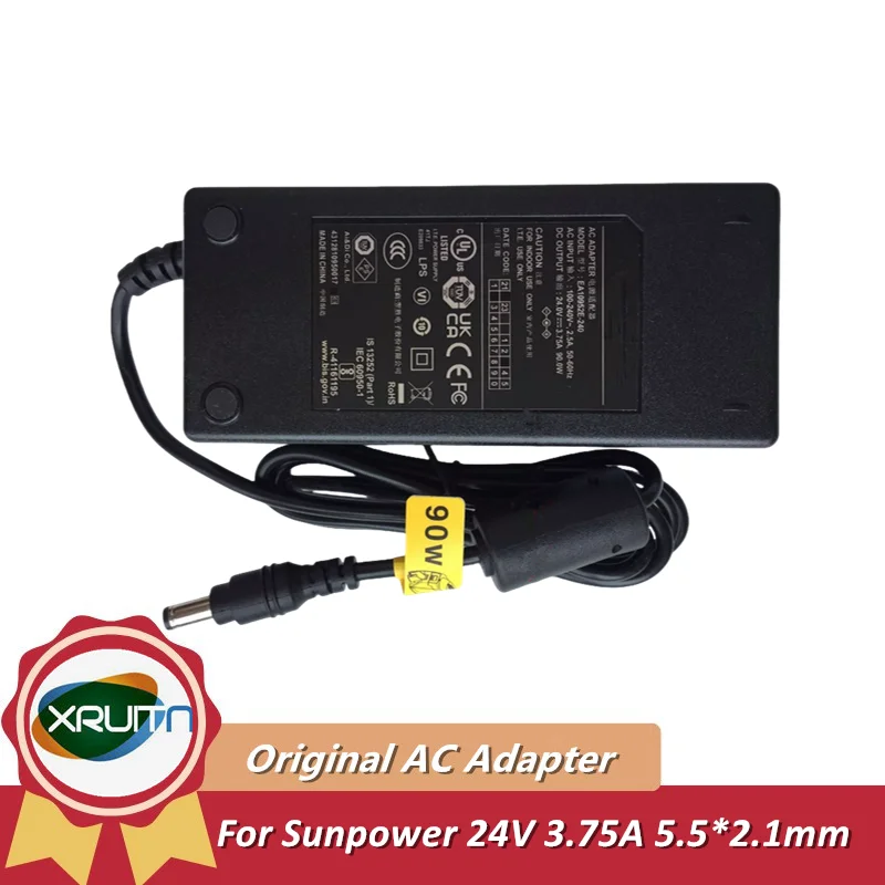 New Genuine EA10953 EA10952E-240 Switching Power Supply AC Adapter For Sunpower ENERTRONIX Charger 24V 3.75A 90W 5.5*2.1mm