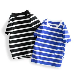 Jumping Meters 2-8T Baby Summer T Shirts Striped Hot Selling Short Sleeve Cartoon Toddler Tees Tops Boys Girls Clothing