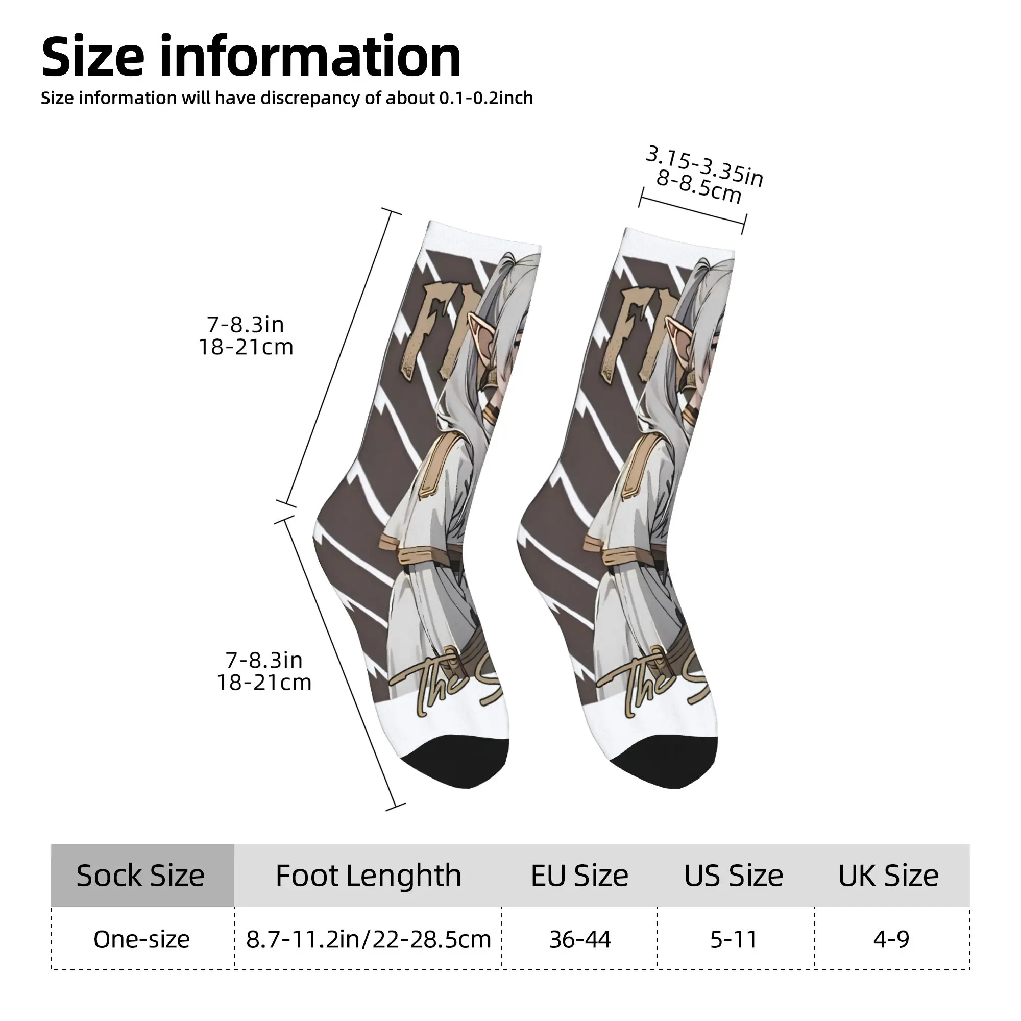 Frieren The Slayer Anime Sokken Grappige Kousen Herfst Antibacteriële Paar Sokken Zacht Ademend Ontwerp Hardloopsokken