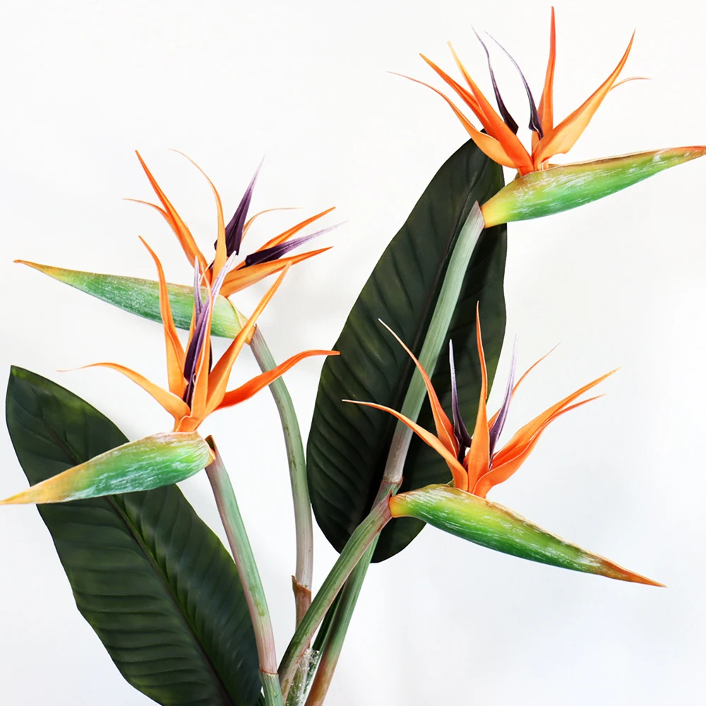 

Artificial Tropical Flowers 80CM 4PCS Faux Large Heaven Bird of Paradise Floral Arrangement for Home Party Office Wedding Decor