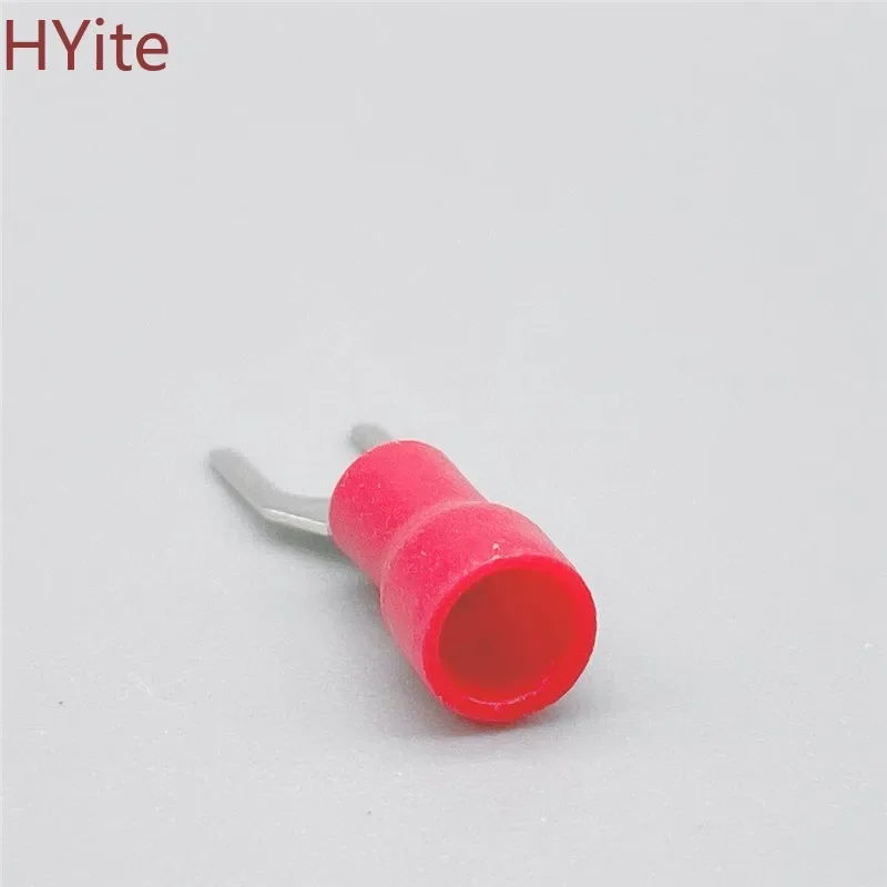 SV1.25-4 Red Furcate Fork Spade 22~16AWG Wire Crimp pressed terminals Cable Wire Connector 100PCS/Pack SV1-4 SV