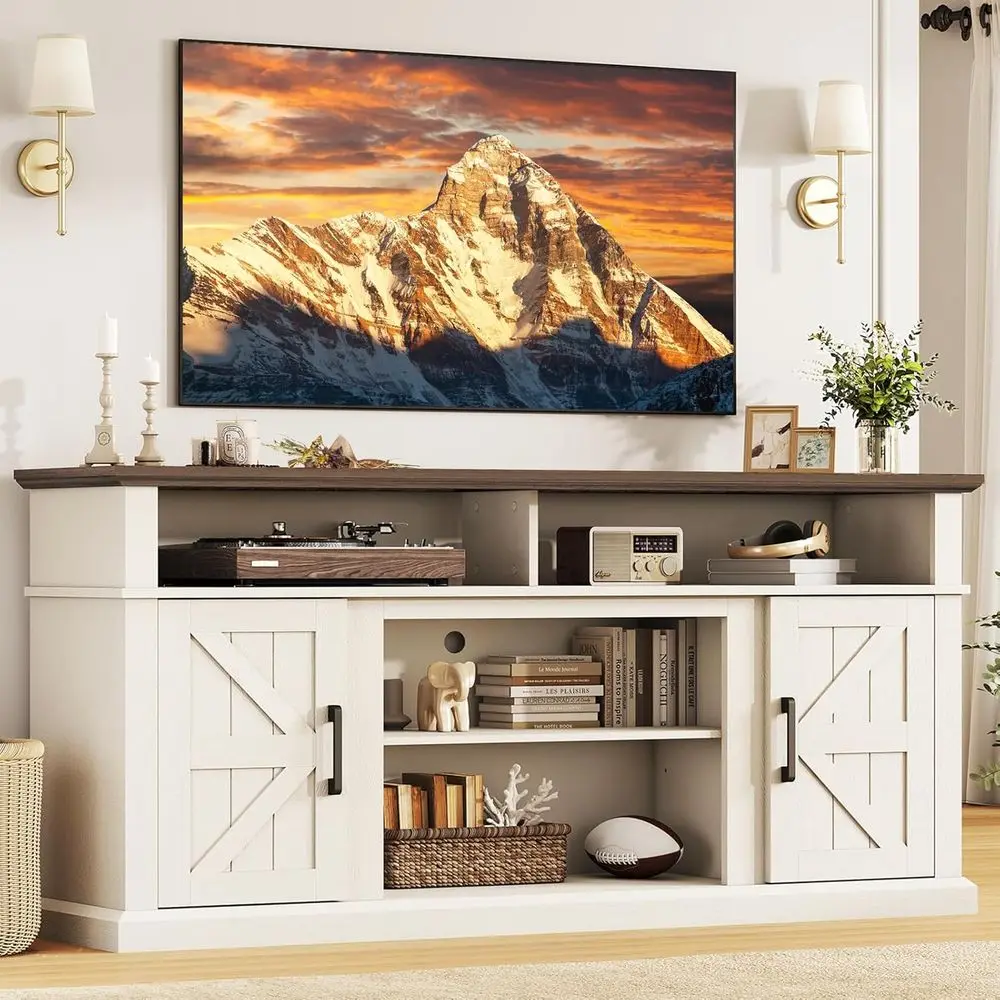 58” TV Stand, armhouse Entertainment Center, Wooden Under TV Media ole with Storage, or TVs Up to 65", or Living Room, Bedroom,