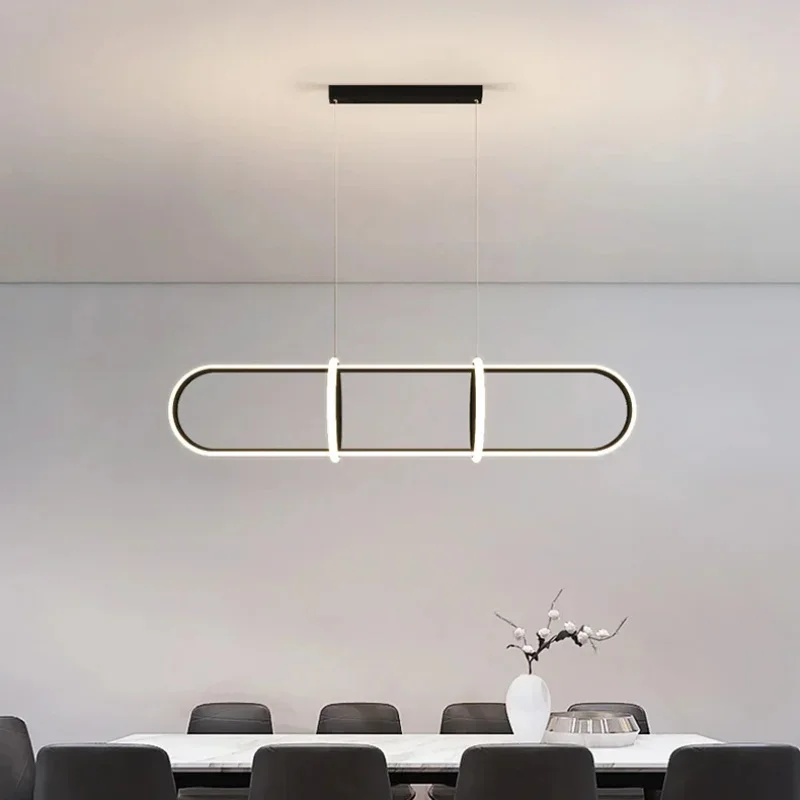 Home Decoration Lighting Fixtures LED Circular Hanging Lamps Minimalist Dining Table Bar Lighting Pendant Lights Contemporary