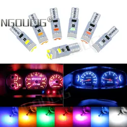 NGOUCIG 8PCS T5 Non Polar 73 74 2721 Led Bulb Instrument Dashboard Light W3W 3014 Plate Panel Warning Indicator Signal Lamp Car