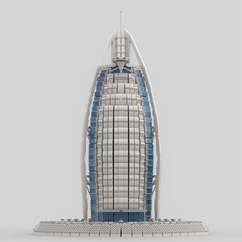 Modelo de bloques de construcción Burj Al Arab de 81 piezas, arquitectura de monumentos de Dubai, adecuado para adultos y adolescentes, instrucciones HD