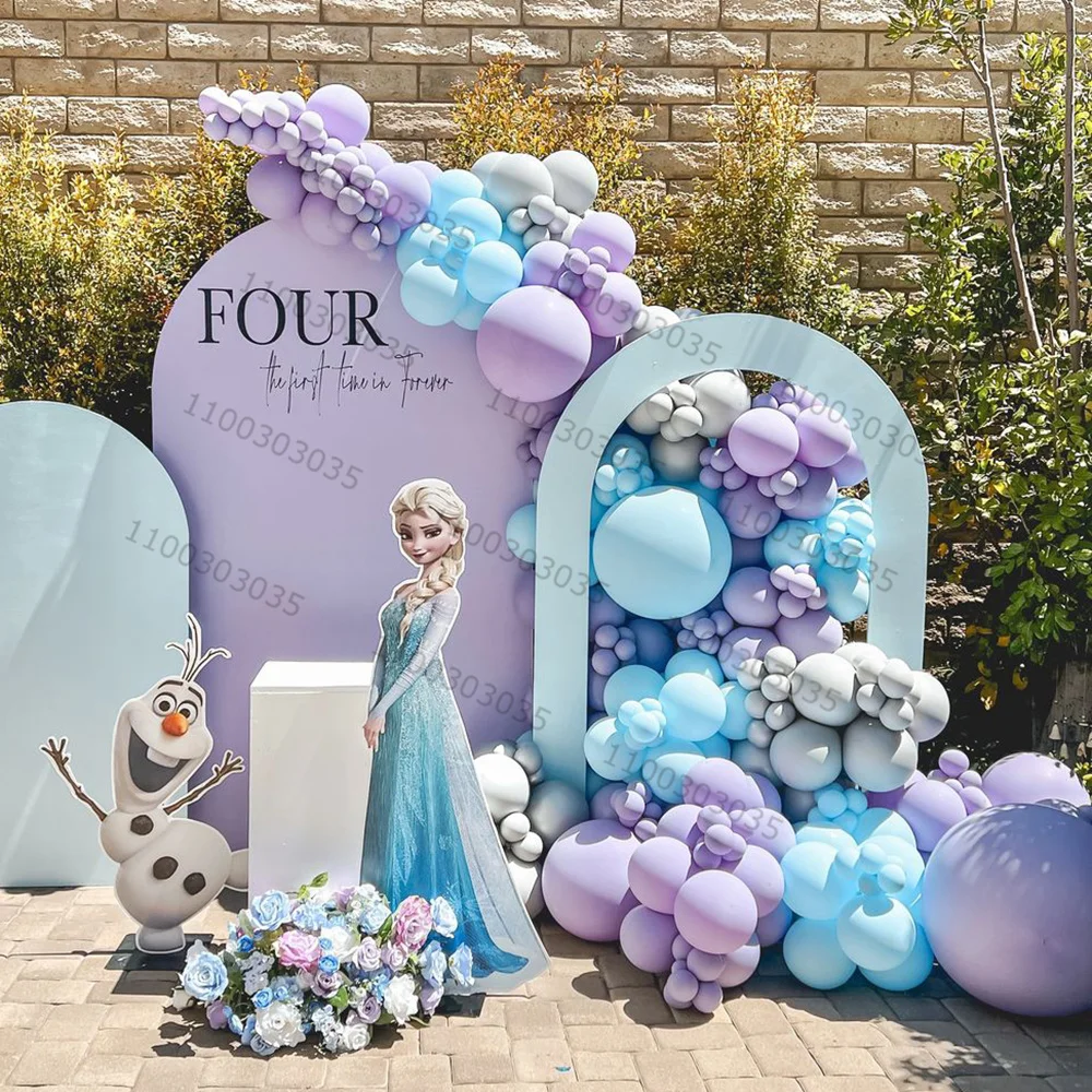 

127pcs Frozen Elsa Olaf Theme Birthday Party Balloons Garland Arch Kit 32inch Silver Number Foil Ball Girls Favors Toys Globos