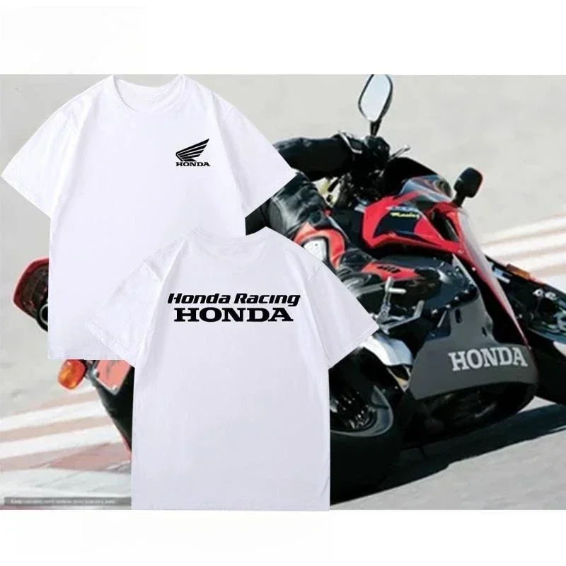 

Honda Men's and Women's T-shirts Motorcycle Racing Suits Summer Loose Leisure Trend Racing Locomotive Fashion Short Sleeves