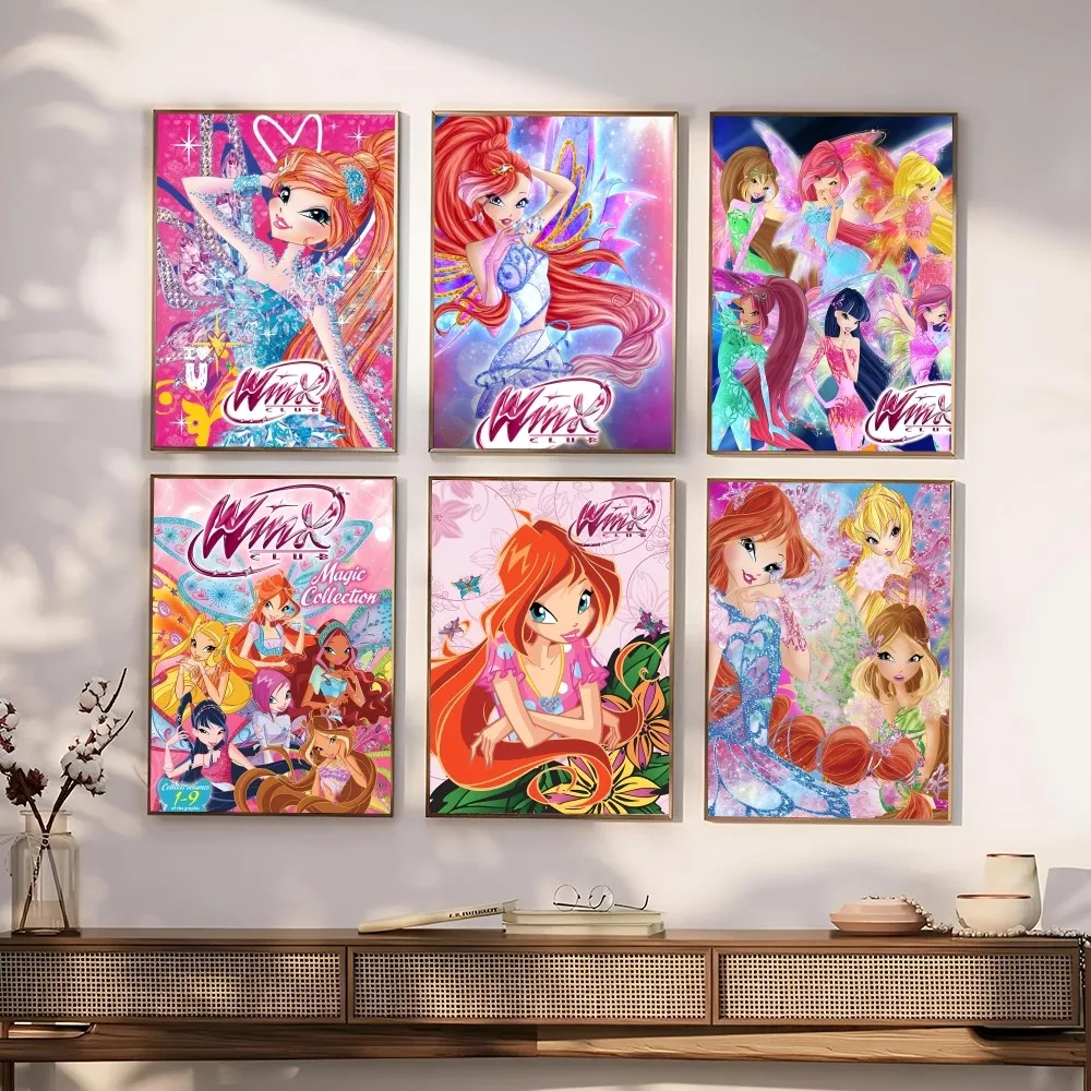 HD W-Winx Club Girl Poster Paper Print Home Living Room Bedroom Entrance Bar Cafe Art Painting Decoration