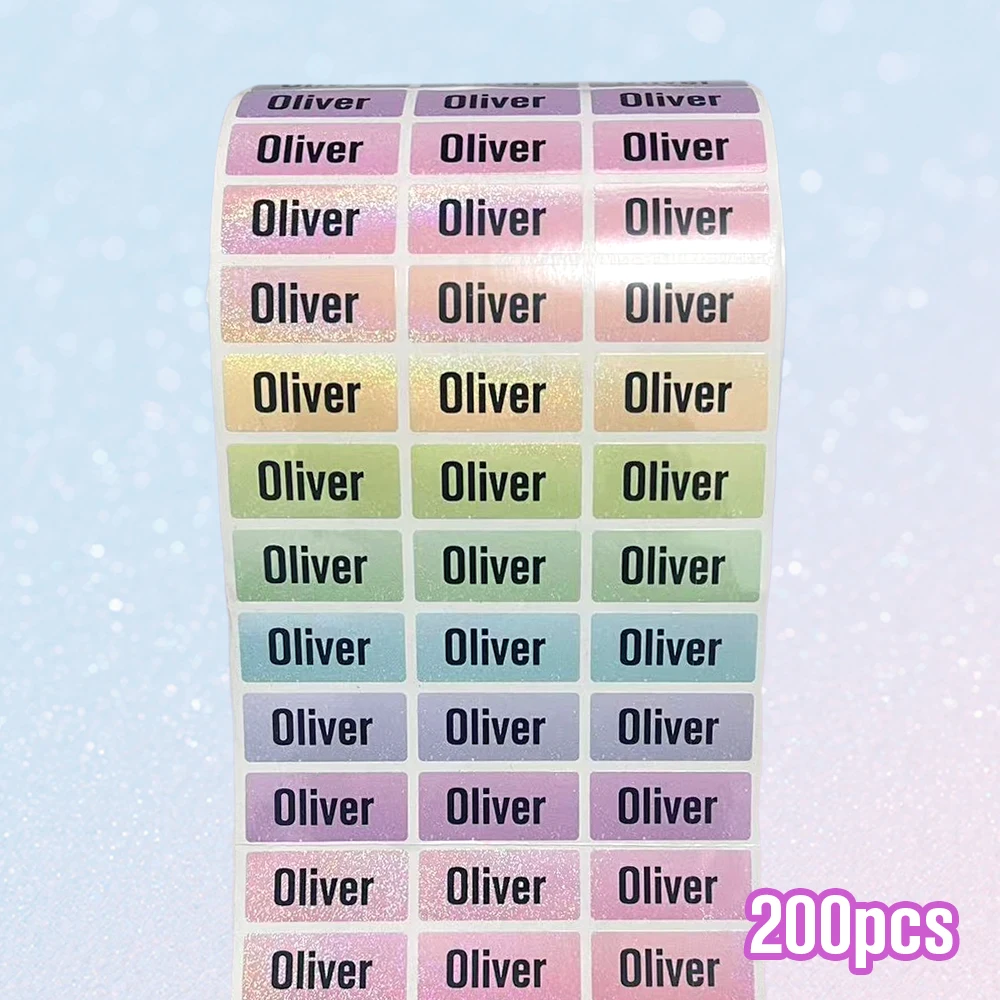 

Водонепроницаемые наклейки-бейджи с именем, милые радужные стикеры, персонализированные этикетки с именем для детей, школьные принадлежности