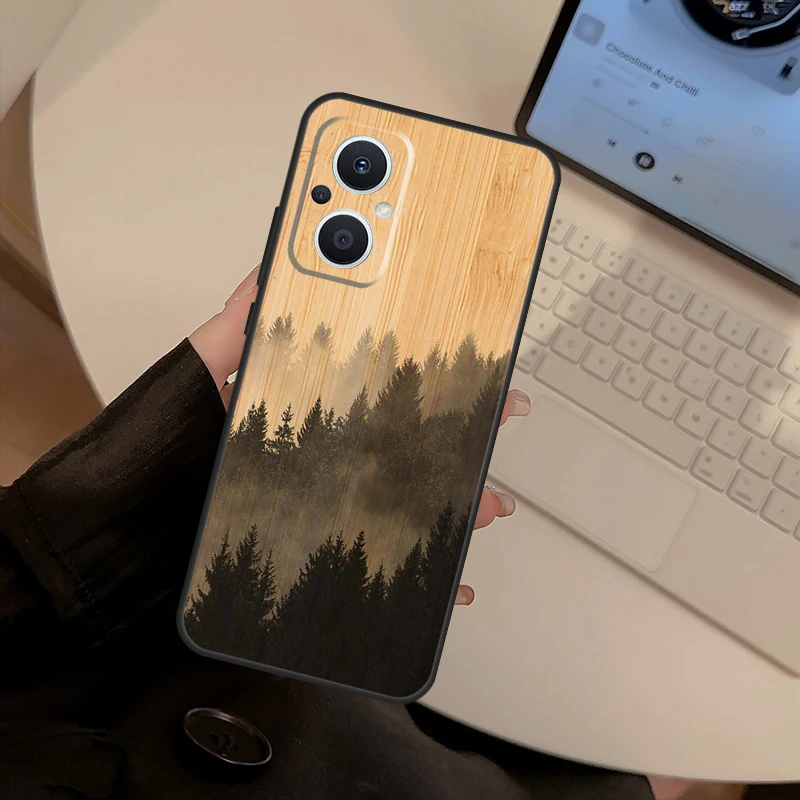 Tree Flower Bamboo Wood Case For OPPO Reno 6 7 8 Lite 2Z 3 4 5 Z 8T Find X5 Pro X3 Lite X2 Neo Find X6 Pro Cover