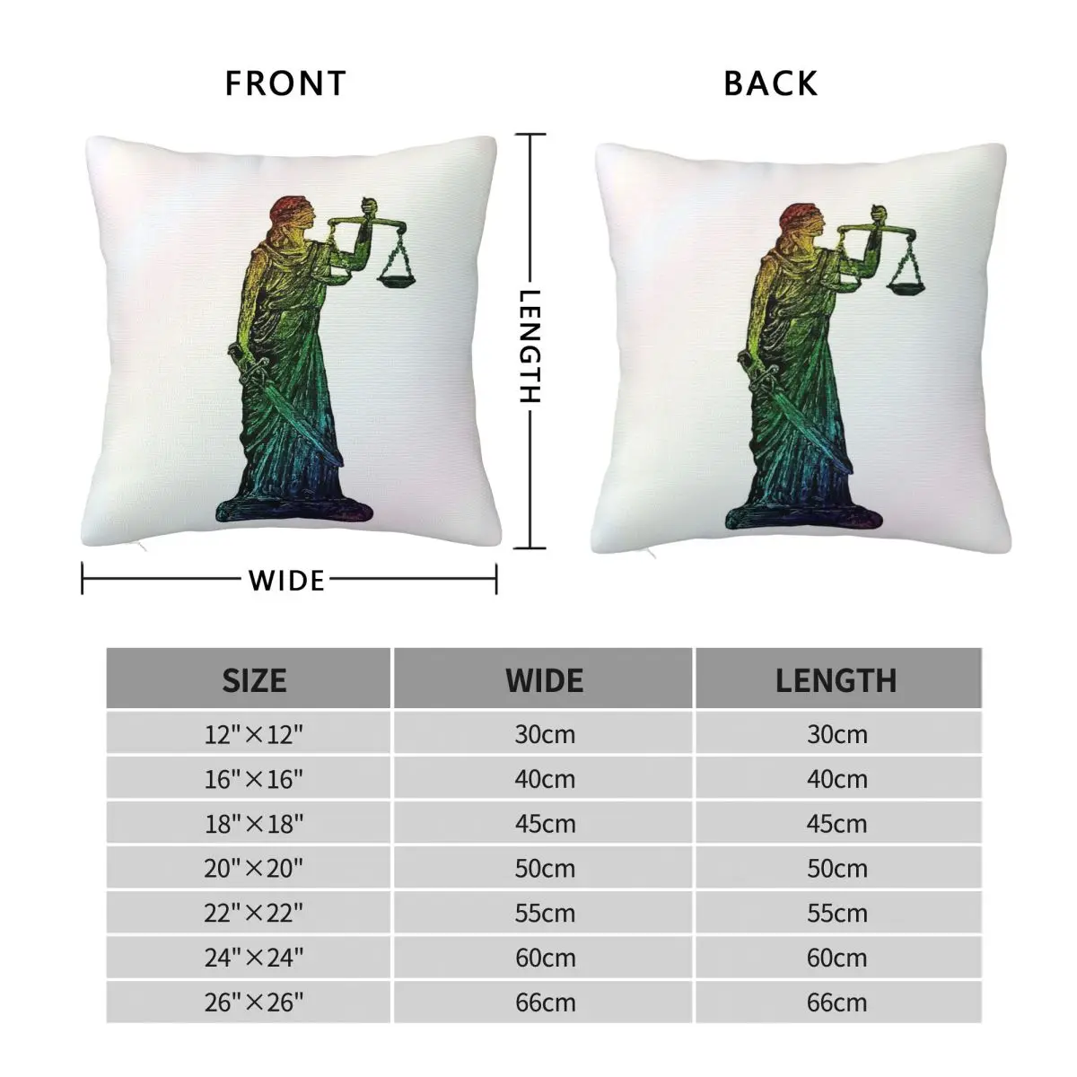 Lady Justice 71518 Square Pillowcase Polyester Linen Velvet Printed Zip Decor Pillow Case Home Cushion Case