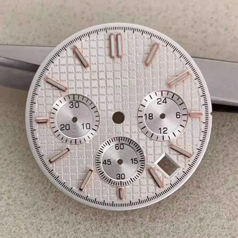 VK63 Wijzerplaat 33,6 mm Wijzerplaat S Geschikt voor Beweging Quartz VK63 Beweging Groen Lichtgevend Letterlijk Horloge Accessoires Montage NIEUW DIY