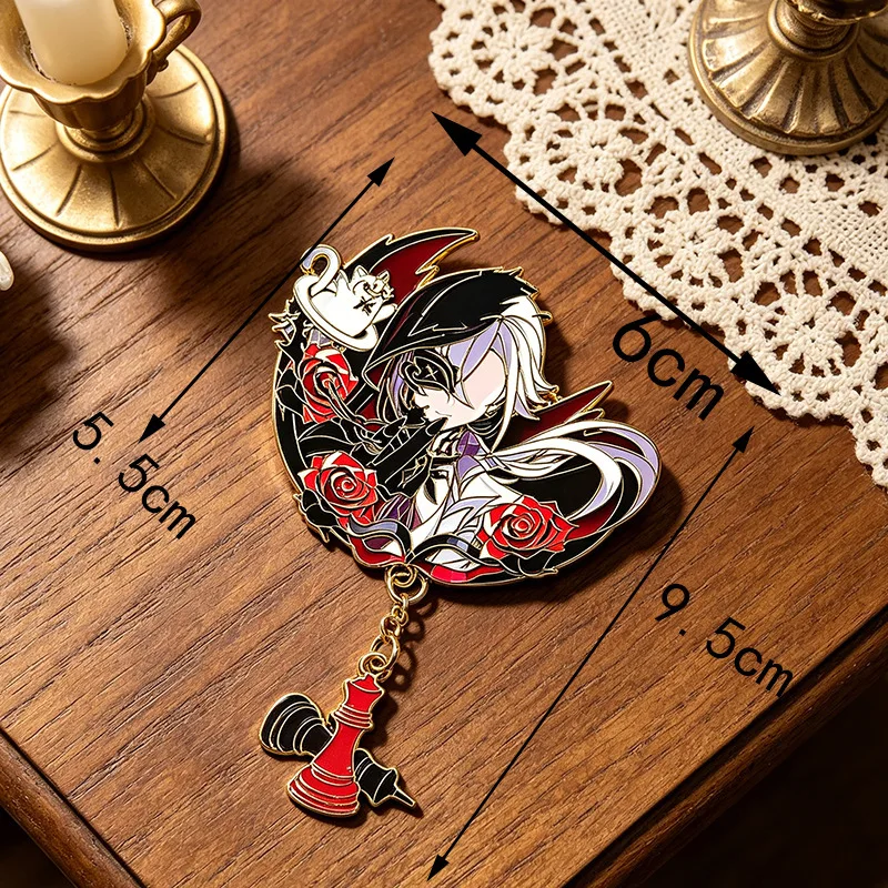Genshin Impact Arlecchino Cosplay Abzeichen II Capitano Colombina Sandrone Pins Anime Ornament Halloween Party Kostüme Requisiten – Detail 2