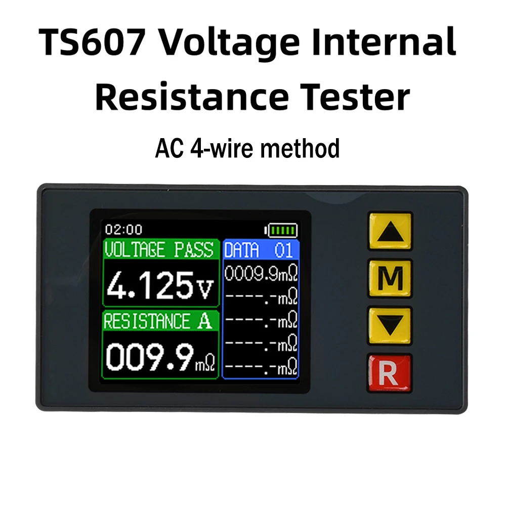 TS607 DC5V High-precision Internal Resistance Meter Tester 1.77-inch TFT Color AC 4-wire Method Lithium Battery Voltmeter Tester view 2