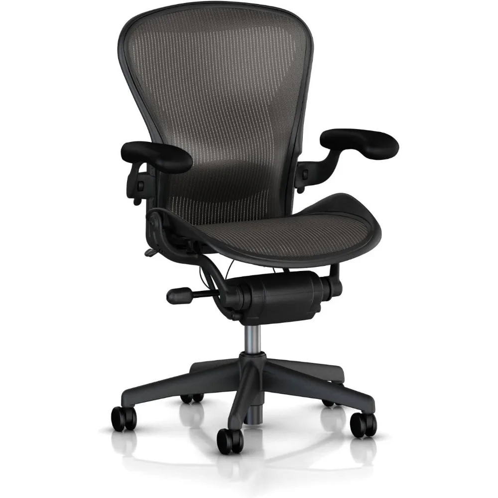 Aeron Executive Office Chair-Stainless Steel, Size B-Fully Adjustable Arms-lumbar Support Open Box